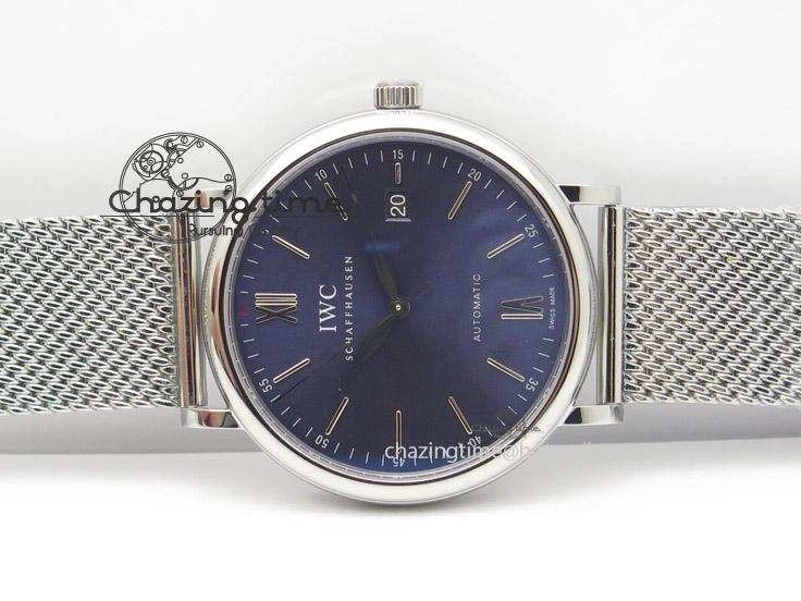 MIROTIME 0810 Portofino SCHAFFHAUSEN SS MKF 1:1 Best Edition Blue Dial On Mesh Bracelet A Versatile 7338
